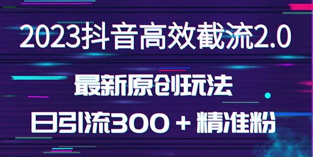 日引300＋创业粉，独家抖音高效截流2.0玩法（价值1280）