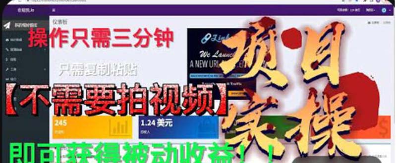 （6047期）最新国外掘金项目 不需要拍视频 即可获得被动收益 只需操作3分钟实现躺赚