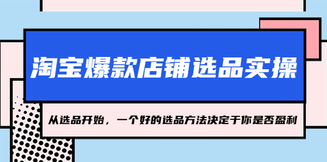 （5240期）淘宝爆款店铺选品实操，2023从选品开始，一个好的选品方法决定于你是否盈利