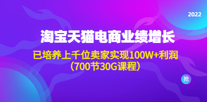 （4409期）淘系天猫电商业绩增长：已培养上千位卖家实现100W+利润（700节30G课程）