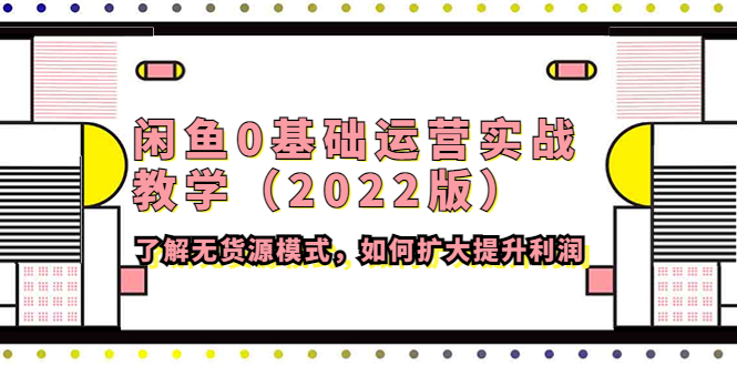 （4196期）闲鱼0基础运营实战教学（2022版）了解无货源模式，如何扩大提升利润