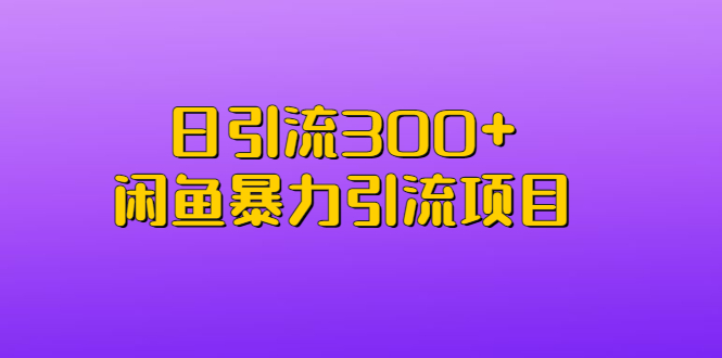 （6694期）日引流300+闲鱼暴力引流项目