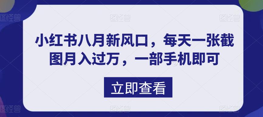 （6851期）八月新风口，小红书虚拟项目一天收入1000+，实战揭秘