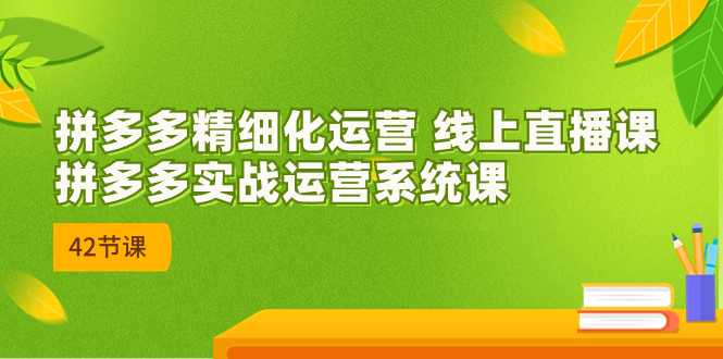 （7151期）2023年8月新课-拼多多精细化运营 线上直播课：拼多多实战运营系统课-42节