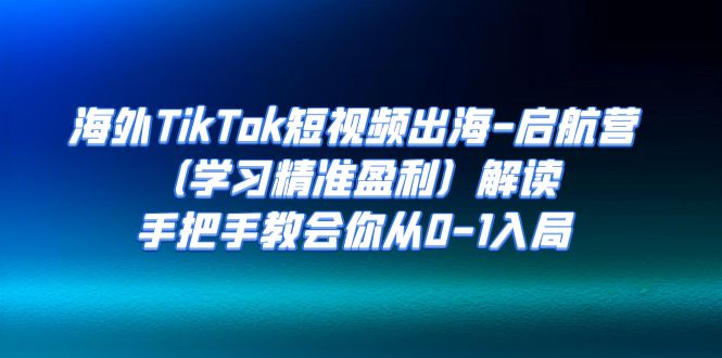 海外TikTok短视频出海-启航营（学习精准盈利）解读，手把手教会你从0-1入局