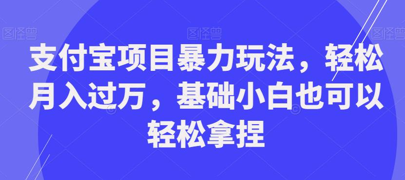 支付宝项目暴力玩法，轻松月入过万，基础小白也可以轻松拿捏【揭秘】