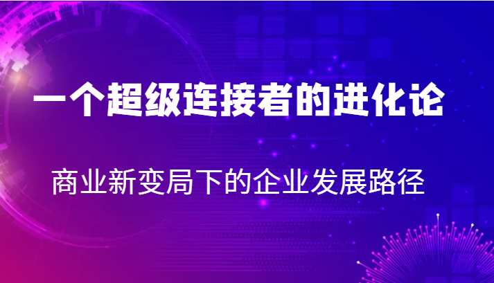 一个超级连接者的进化论 商业新变局下的企业发展路径