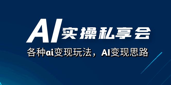 AI实操私享会，各种ai变现玩法，AI变现思路（67节课）