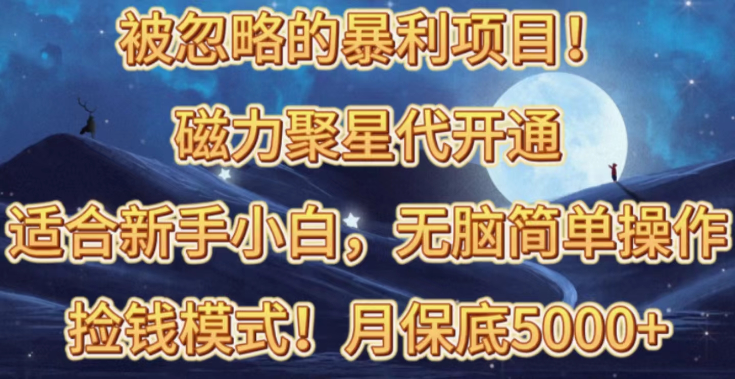 （10245期）被忽略的暴利项目！磁力聚星代开通捡钱模式，轻松月入五六千