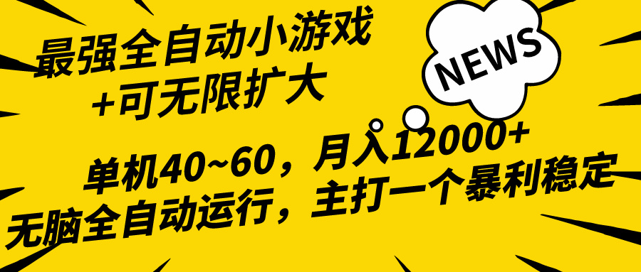 （10046期）2024最新全网独家小游戏全自动，单机40~60,稳定躺赚，小白都能月入过万