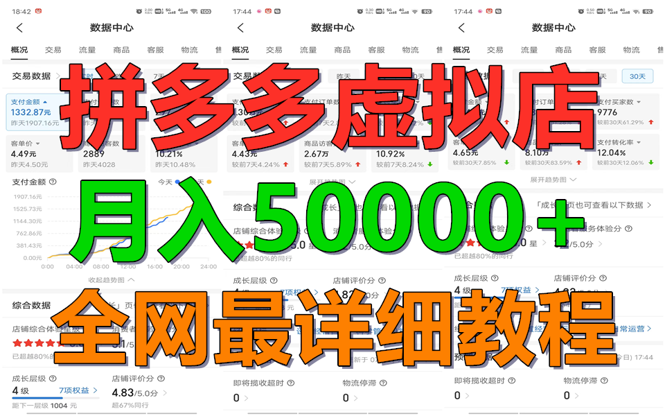 拼多多虚拟电商训练营月入50000+你也行，暴利稳定长久，副业首选