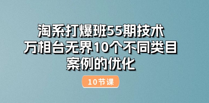 （10996期）淘系打爆班55期技术：万相台无界10个不同类目案例的优化（10节）