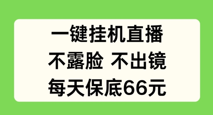 一键挂JI直播，不露脸不出境，每天保底66元