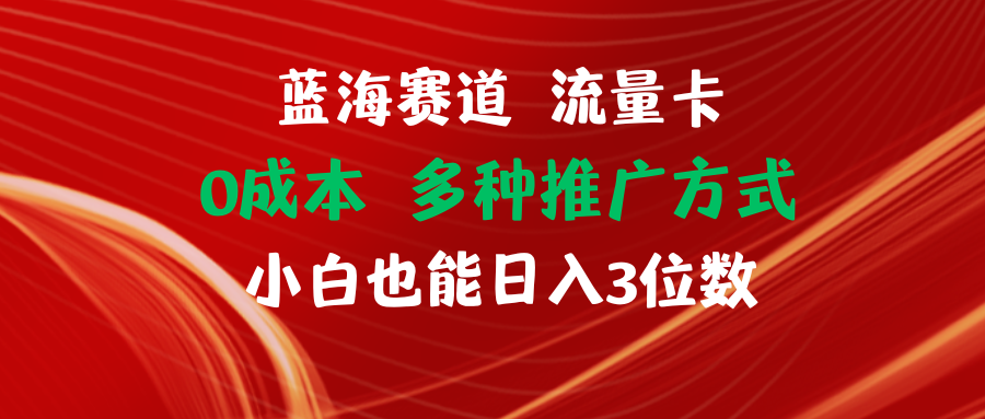 （11768期）蓝海赛道 流量卡 0成本 小白也能日入三位数