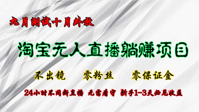 （12862期）淘宝无人直播最新玩法，九月测试十月外放，不出镜零粉丝零保证金，24小…