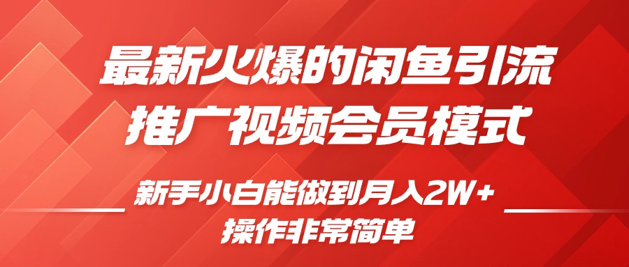 闲鱼引流推广影视会员，0成本就可以操作，新手小白月入过W+