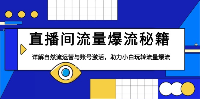 （13860期）直播间流量爆流秘籍，详解自然流运营与账号激活，助力小白玩转流量爆流