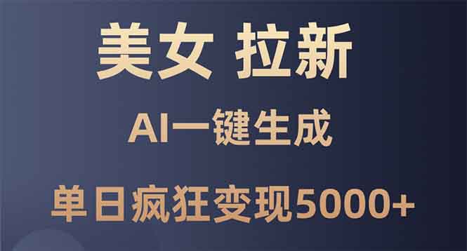 （13866期）美女暴力拉新，通过AI一键生成，单日疯狂变现5000+，纯小白一学就会！